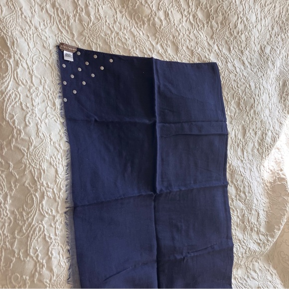 Longchamp Dark Blue Scarf Made in Italy - Picture 5 of 9